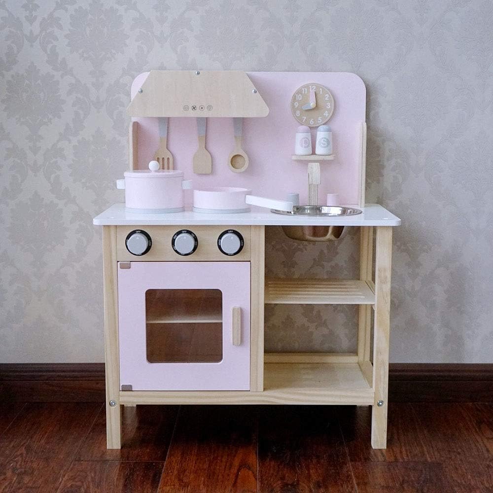 blue wooden play kitchen