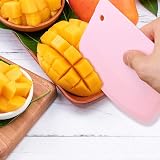 Vicloon 3 Pcs Dough Scraper Set Stainless Steel? Plastic Shape Spatulas Green view 8