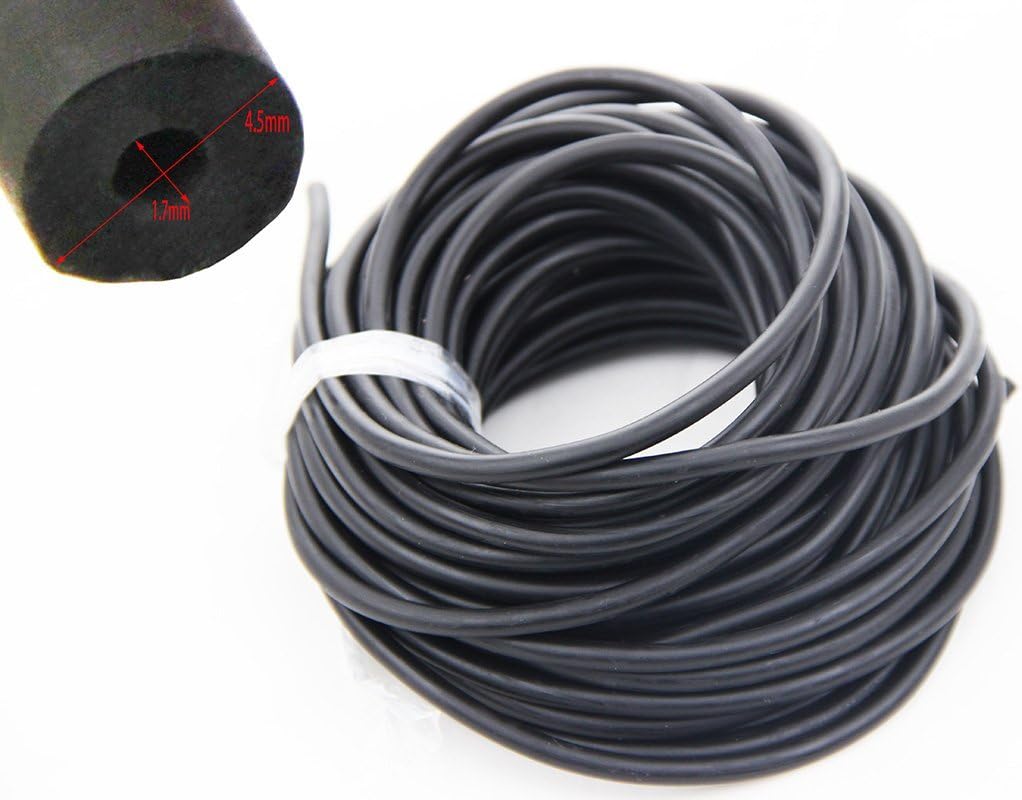 UP100 10M Rubber Latex Tube 4.5mm OD 1.7mm ID ELASTICA Bungee Slingshot Catapult Outdoor Hunting Replacement (black)