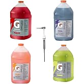 Gatorade Liquid Concentrate Drink Mix &ndash; Thirst Quencher Variety Pack, Fruit Punch, Lemon Lime, Orange, Grape, Bulk Sports Drink Syrup, With Pump