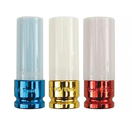 LARS360 3-tlg Schlagschrauber 17mm/19mm/21mm 1/2 Zoll Nüsse Kraft-Schoneinsätze Steckschlüssel-Satz