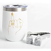 TkinTall Bachelorette Gifts for Bride - Bride to be Gifts 12oz Wine Tumbler, Engagement Gift for Her Women, Wedding Shower Newly Engaged Gift, Ring Finger Red Wine Glass