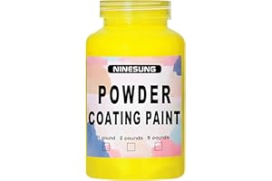 ninesung Powder Coating Paint | Powder Coat for Metal Surfaces | Car Paint | Building Materials | Powder Paint for Steel Structures, Factories, Buildings, Playgrounds, Gardens (Lemon Yellow, 4 oz)