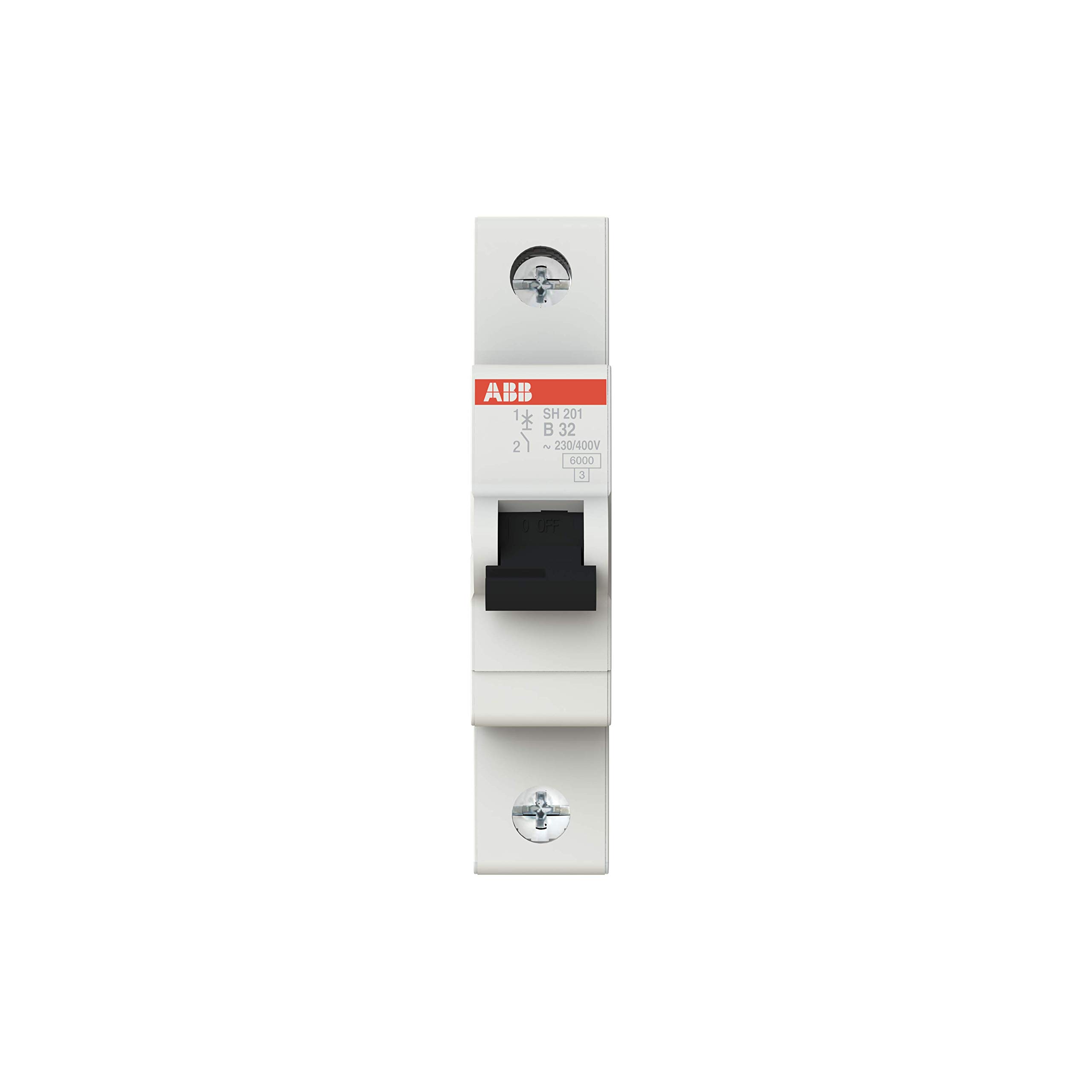 ABB SH201-B32 Miniature Circuit Breaker, 1 Pole, 32 Amp (ABB2CDS211001R0325)
