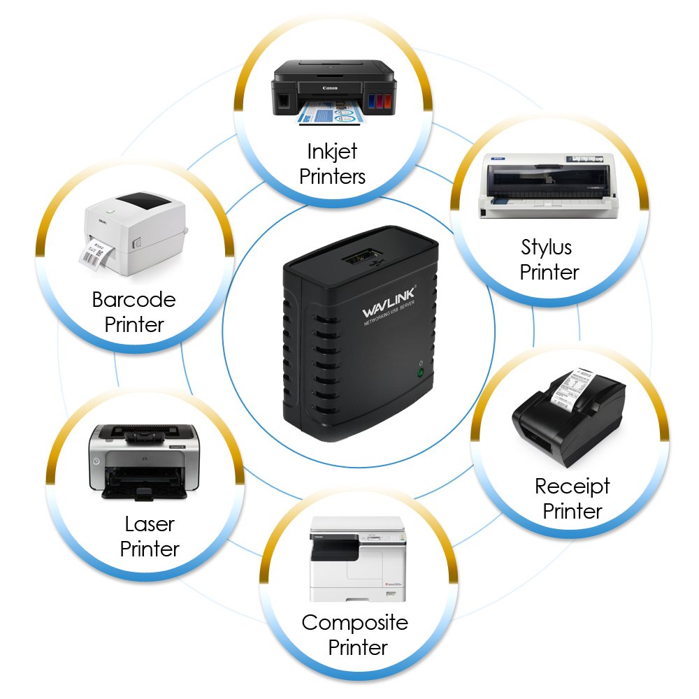 Wavlink Networking Print Server USB 2.0 Print Server Adapter