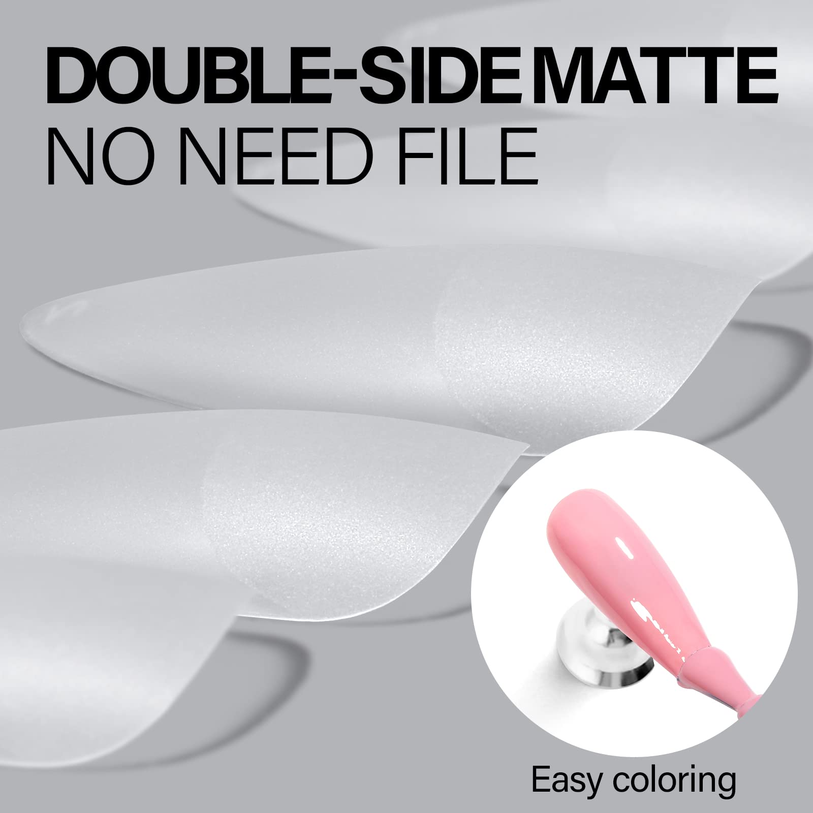 AILLSA Long Stiletto Nail Tips - Upgraded Matte Gel Full Cover Nails Tips No Filed, 240Pcs Pre-shaped Gelly Tips Acrylic Clear False Press On Soft Nail Tip for Soak Off Nail Extension 10 Sizes - Image 2