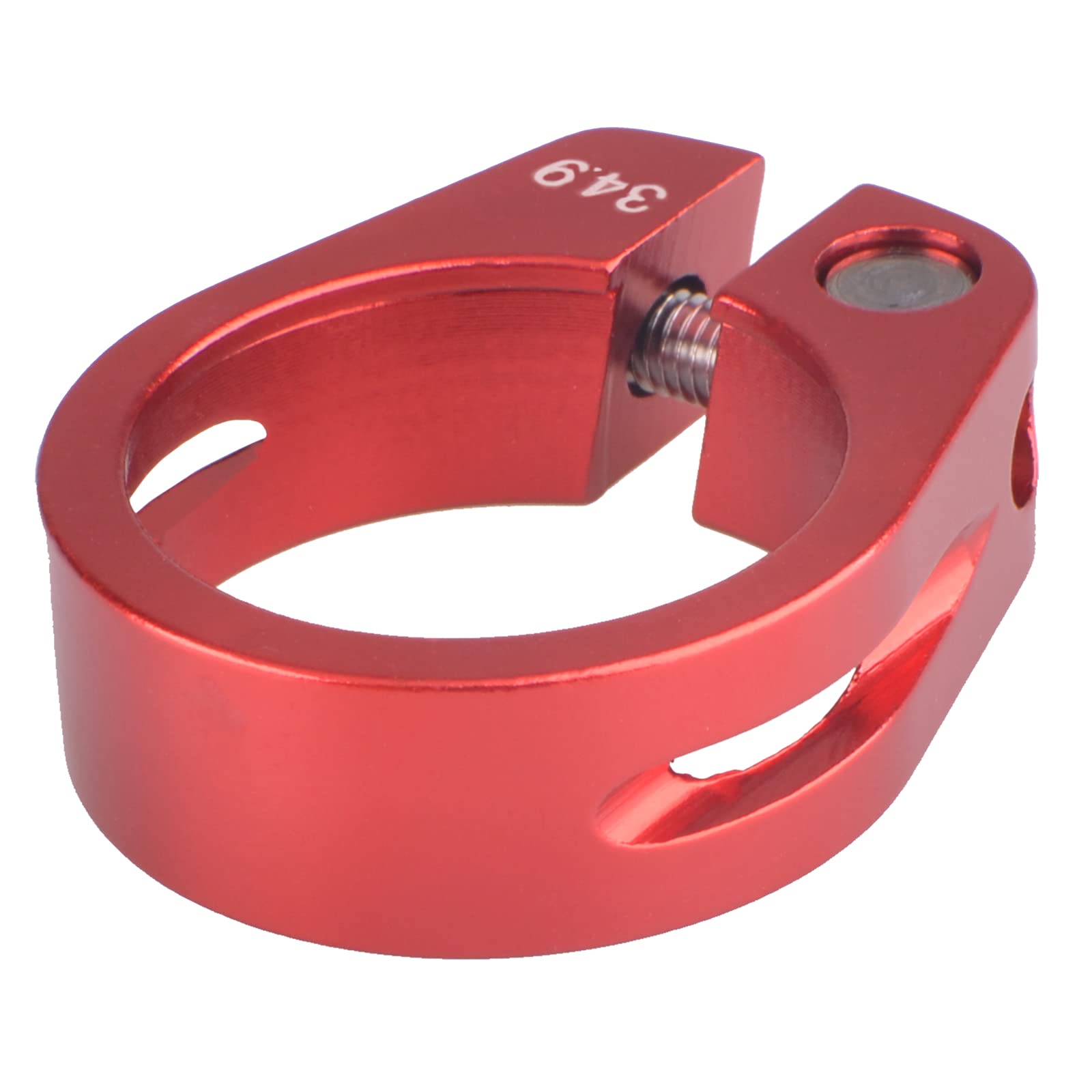 TRIWONDER Bike Seat Post Clamp 28.6mm, 31.8mm, 34.9mm Quick Release Seatpost Tube Clamp for MTB Road Casual Bike (Red - 34.9mm)