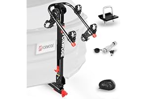 Forwode 2 Bike Hitch Mount Rack, Tiltable Foldable Bicycle Carrier Wobble Free Locking Hitch Quick Release 2-Inch Receiver Black (C-Upgraded versin, 2Bike)