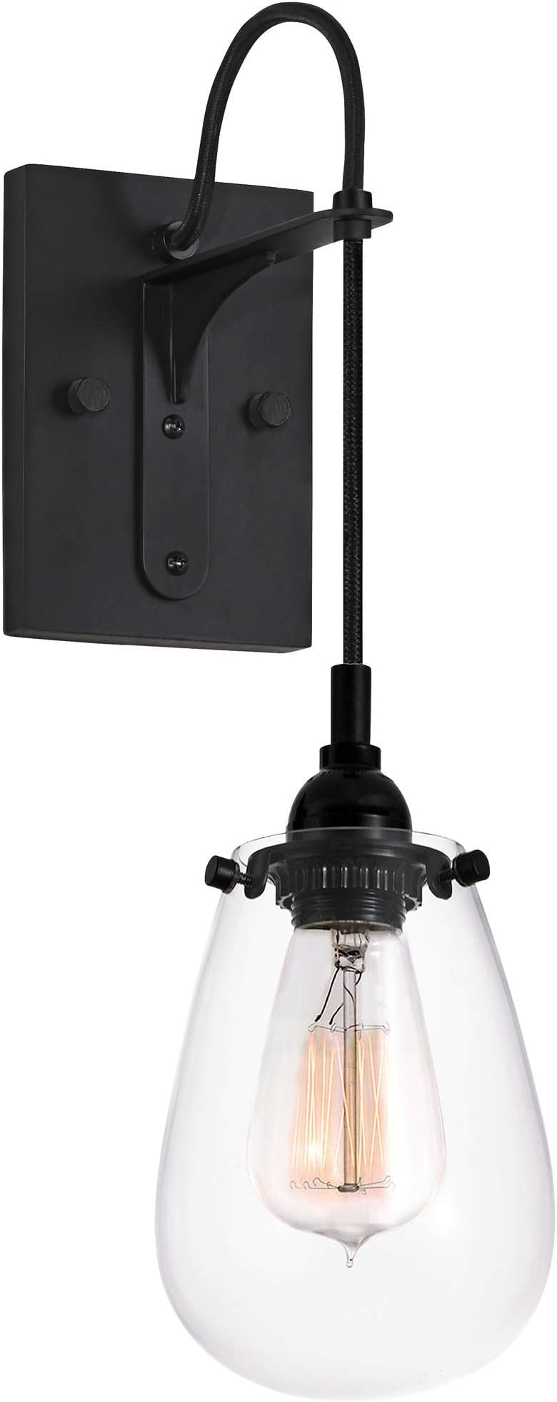 Chelsea Sconce - Braided Cord - Satin Black