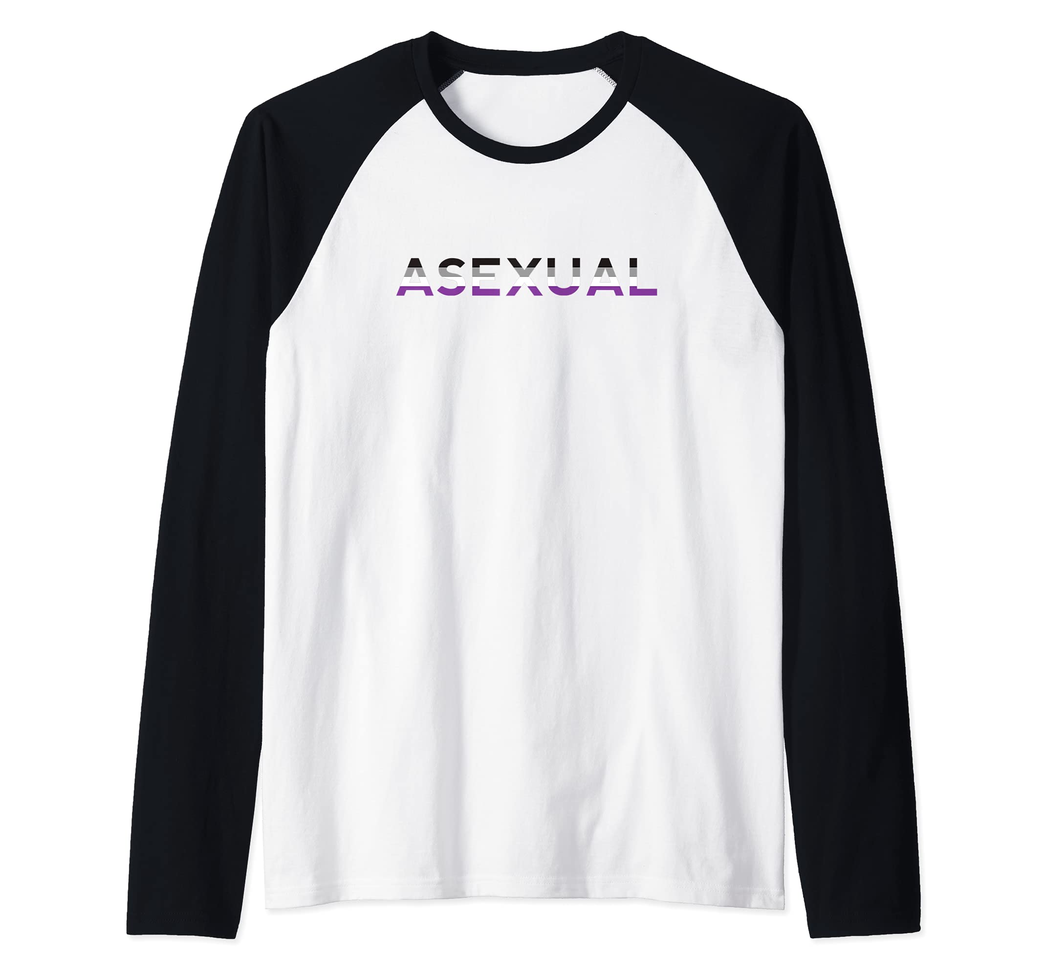 Asexual Flag Pride Demi LGBT Nonbinary Gender LGBTQIA Queer Raglan Baseball Tee
