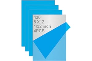 TELLYOUWIN 4PCS 8"x12"x1/32 Stainless Steel Sheets Metal Sheet Plates for Magnetic Mount Board Wall,Tickness 0.8mm 430 Stainless Steel Shim Stock Plates for Crafting, Kitchen, Office