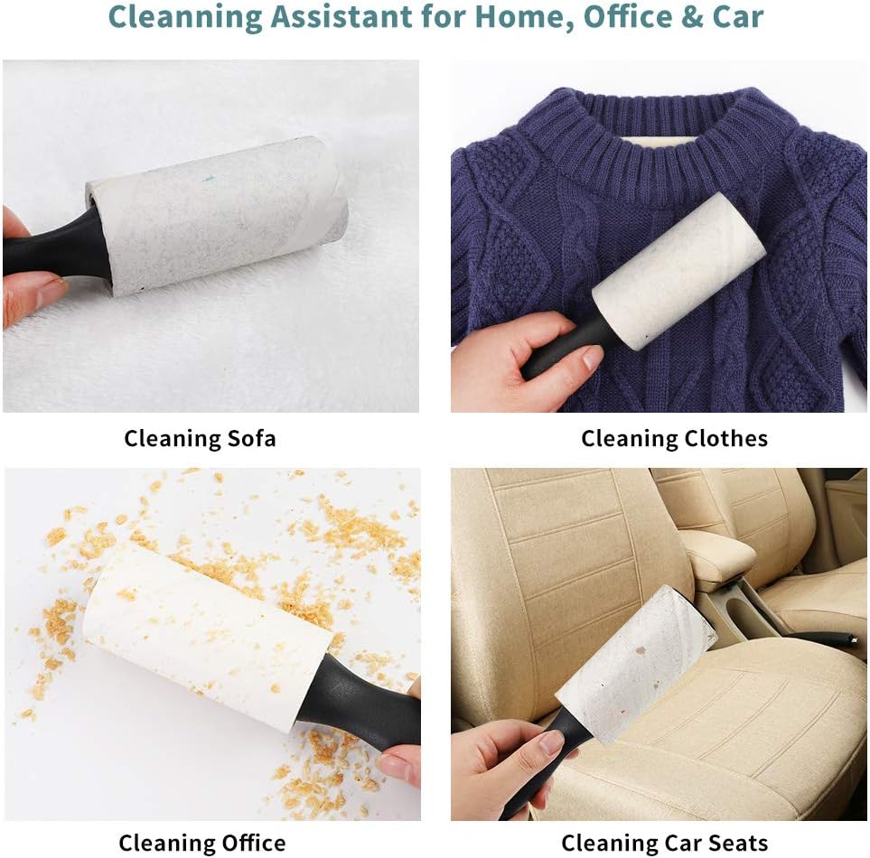 KEEOU Lint Rollers for Pet Hair, [480 Sheets Extra Sticky] Pet Hair Lint Remover with 3 Rollers + 3 Refills, Lint Roller Value Set Brush for Dog & Cat Hair Removal, Clothes, Funitures, Car (6 Pack): Home & Kitchen