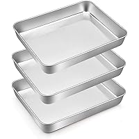 TeamFar Small Rectangular Cake Pan, 9.3’’ x 7’’ x 2’’, Stainless Steel Baking Lasagna Casserole Brownie Pan, Healthy…