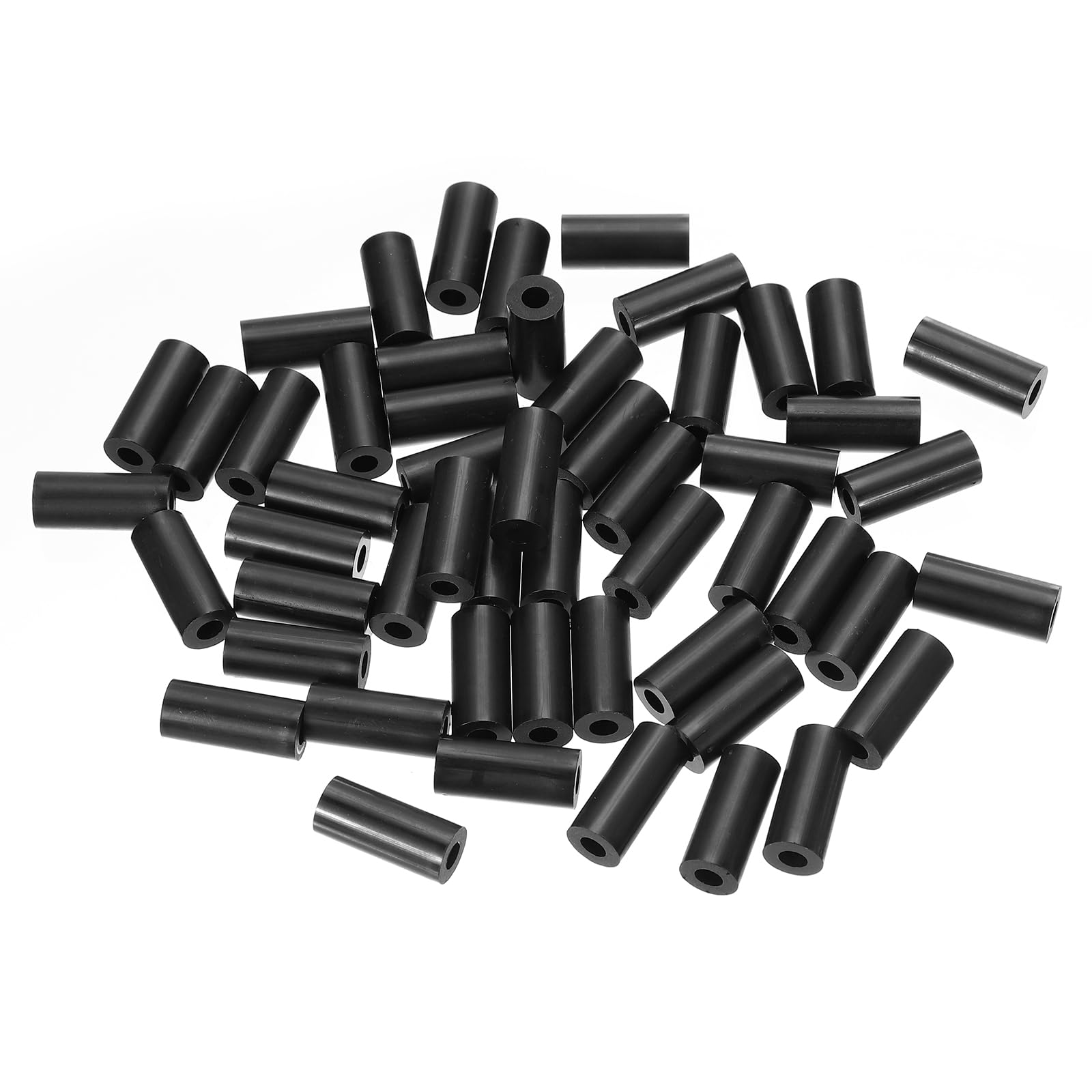 PATIKIL M5 Black ABS ID 5.2mm,OD 11mm,Length 20mm, Nylon Round Spacer Washers, 120Pcs Plastic Standoff Rubber Nut Unthreaded for M5 Screws Electrical Outlet Switch Receptacle