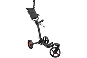 AXGLO V3 Golf Push Cart 3-Wheel | 360° Swivel Front Wheel | Ultra-Lightweight & Durable Golf Caddy | Foldable & Compact for Easy Storage | Hand & Dual Brake System, Large Storage Bin | Cup & Umbrella Holder