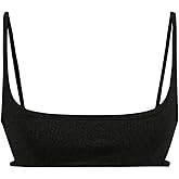 Verdusa Women's Cut Out Backless Square Neck Spaghetti Strap Ribbed Mini Bralette Cropped Cami Top