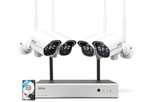 JouSecu 1080P Security Camera System Wireless with 1TB Hard Drive, Plug and Play Upgrade 8CH Video Surveillance NVR Kit with 4pcs HD Bullet IP Camera for Home/Store/Office, Night Vision Waterproof