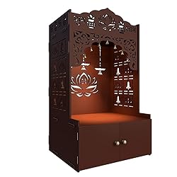 HomScape Lotus Pattern MDF Wood Temple with