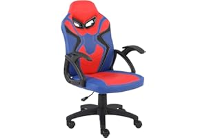 Modern-Depo Gaming Chair for Teenagers Juniors, High Back Ergonomic Swivel Racing Computer Chair, Height Adjustable Students Computer Chair, Blue