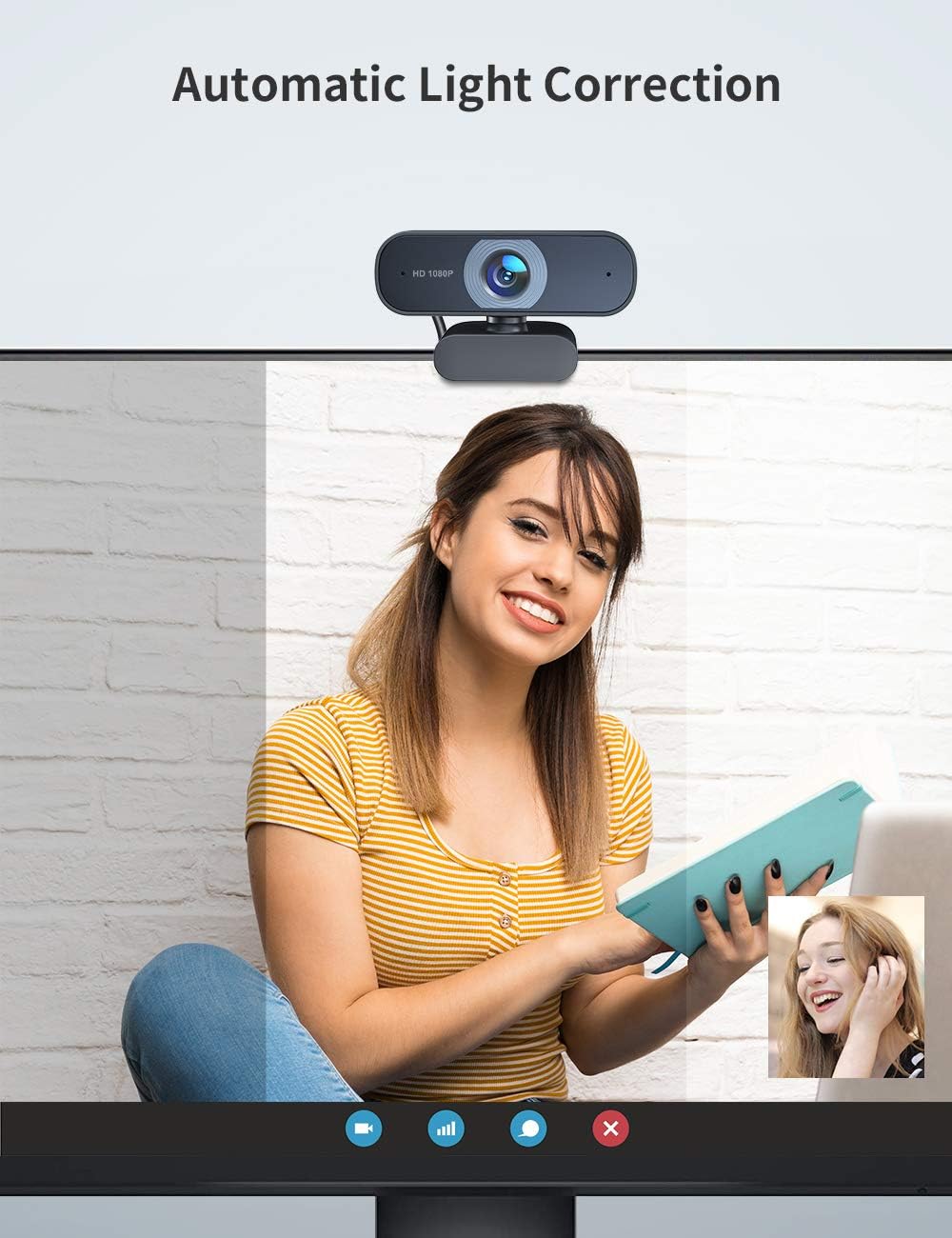 RALENO 1080P Webcam, Dual Built-in Microphones, Full HD Video Camera for Computers PC Laptop Desktop, USB Plug and Play, Conference Video Calling, Streaming: Electronics