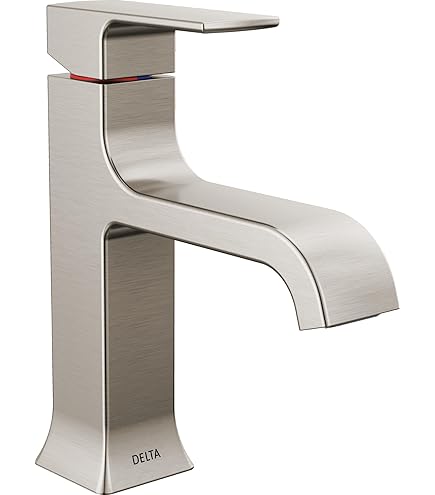 Delta Velum Brushed Nickel Bathroom Faucet 1 Hole, Single Hole