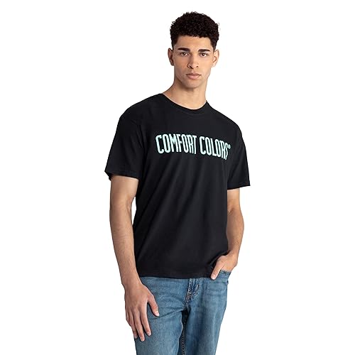 Comfort Colors Adult Heavyweight Short Sleeve Tee, Style G1717/G1745, Multipack, Black - Island Reef Logo Center (Print, 1-Pack), Small