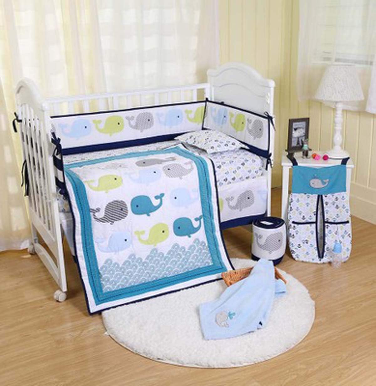 baby boy whale crib bedding
