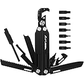 FLISSA Multitool Wrench, 16-In-1 EDC Multi Tool | Gift for Men, Self-Adjusting Wrench, Stainless Steel, Knife, Screwdriver Bits, Saw, File, for Camping, Survival, Outdoor
