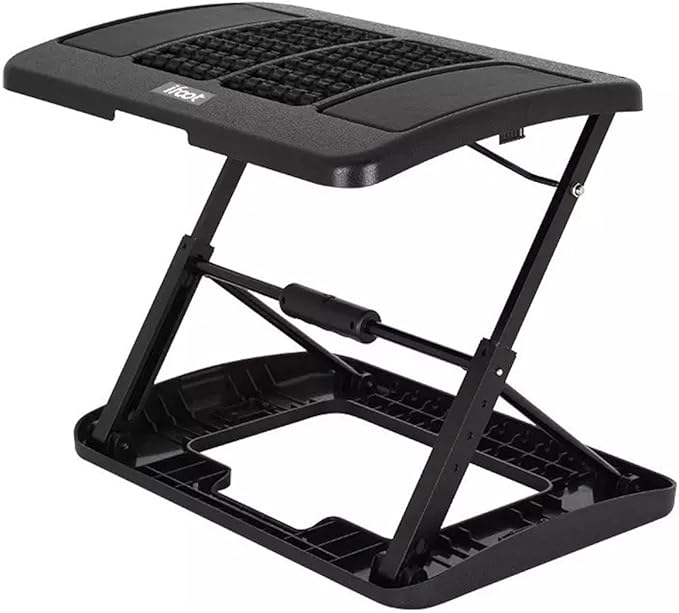 HomeTown Market Adjustable Footrest For Home Office, Or Under Desk Ergonomic Massaging Foot Rest