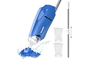 YOUSKY Pool Vacuum for Above Ground Pool: Cordless Handheld Pool Vacuum w/Telescopic Pole, Rechargeable Swimming Pool Cleaner for Inground Pools and Hot Tubs, Powerful Suction up to 18 Gallons/Min.