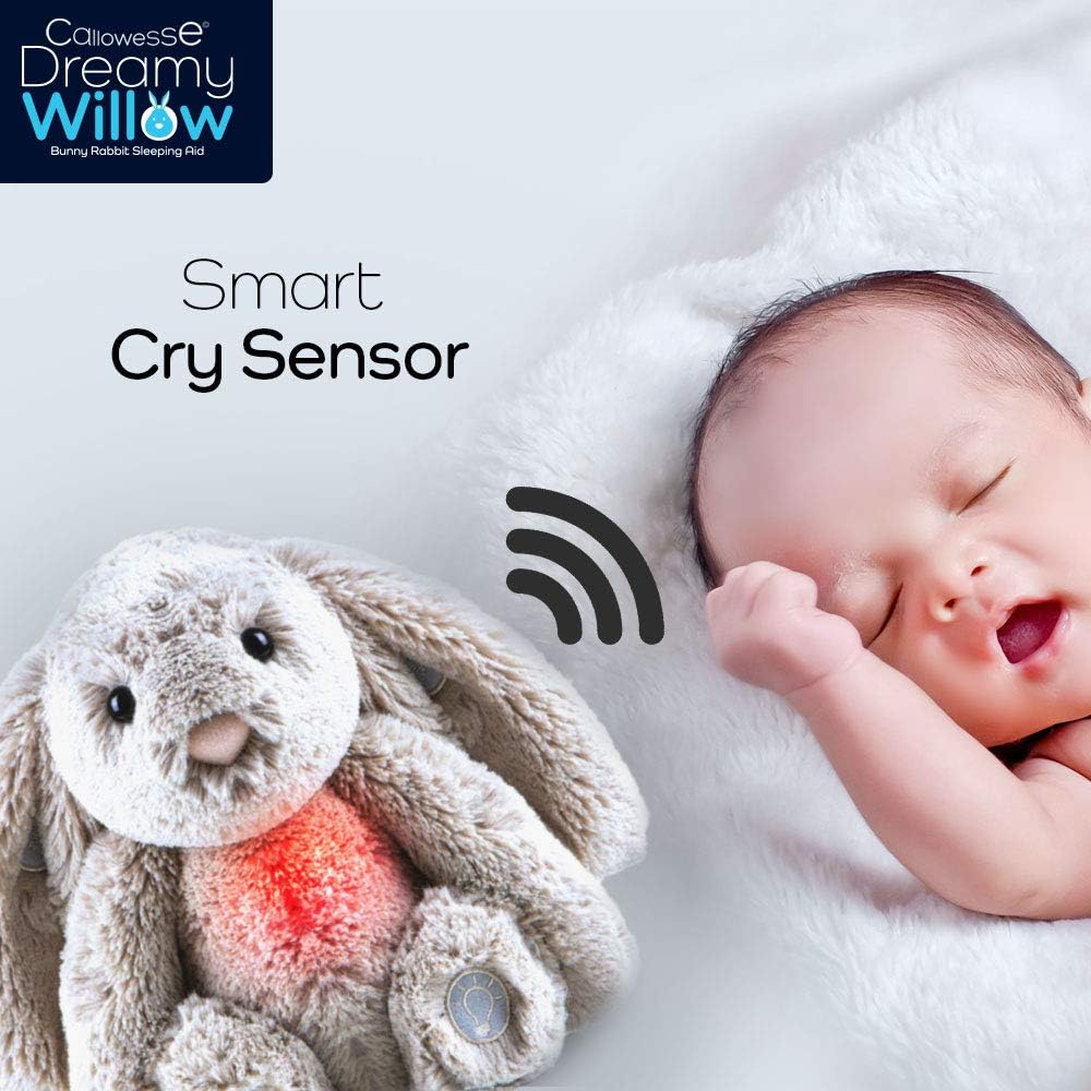 Callowesse Dreamy Willow Bunny Baby Sleep Aid with Smart Cry Sensor - 6 Comforting Sounds and Soft Glow Night Light - Image 4