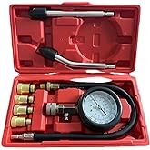 ZJERYL GULL 8PCS Compression Tester, Engine Compression Tester kit Professional Petrol Gas Engine Cylinder Pressure Gauge 0-300 PSI Automotive Tool for Motorcycle Car Truck(Plastic red)