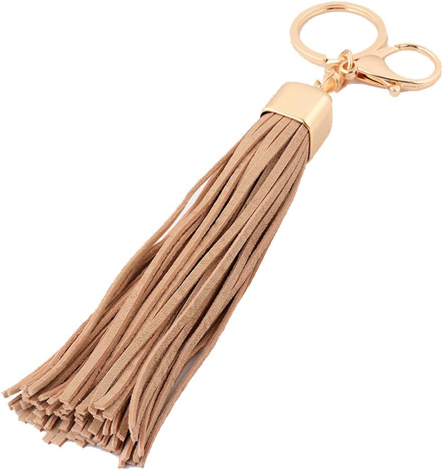 2016 Leather Design Superfine Tassel Keychains Golden Fashion Key Ring Women