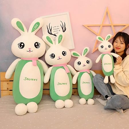 Amazon 兎 ぬいぐるみ 仮眠枕 抱っこクッション 大きい目 うさぎ 萌可愛い Sweet 柔らかい キャラクター インテリア 心地いい 子供の日 女の子 バレンタインデー 彼女へ 抱かれ枕 座り抱きまくら 1cm ぬいぐるみ おもちゃ