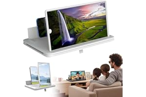 JUVHOT Upgrade Screen Magnifier for Cell Phone, 2026 New Screen Magnifier, 3D HD Screen Mobile Phone Magnifier Expanders for Movies & Gaming, Foldable Phones Stand with All Smartphones (White, 14 Inch)