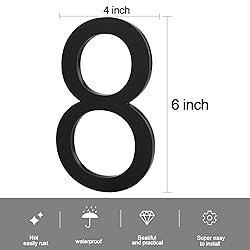 6 Inch Self-adhesive House Numbers, Modern House