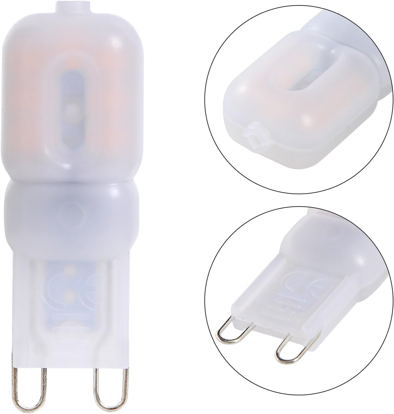 JUNSHI G9 LED Bulb,2.5W to 20W,3000K Warm White,210 Lumens,AC220-240V LED Light Bulb,Pack of 6, 6 Count (Pack of 1) - Image 3