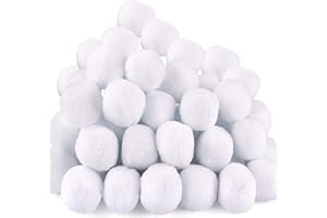 BUERKEO 75 Pack Indoor Snowballs Fight Set, Fake Snowballs for Kids Indoor, 3 Inch Christmas White Fake Snowballs Decoration, Realistic Plush Snowballs for Kids Adults Indoor & Outdoor Snow Fight & Toss Game
