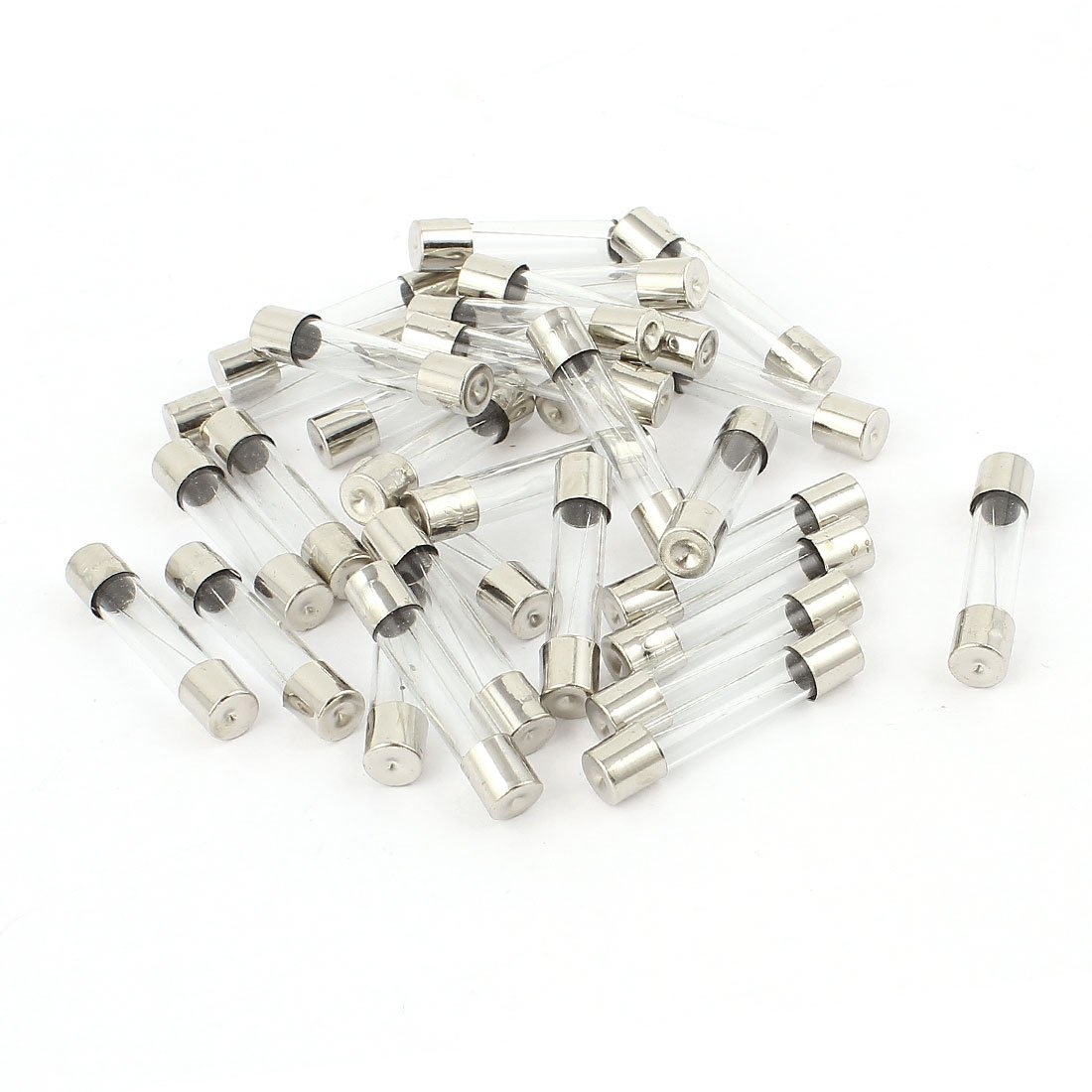 sourcingmap 30pcs 6x30mm Fast Blow Low Breaking Capacity Glass Tube Fuse 6A 250V