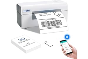 vretti Bluetooth Thermal Label Printer, 4x6 Shipping Label Printer, Wireless Label Printer for Shipping Packages & Small Business Compatible with iPhone Android Window Mac USPS UPS Amazon