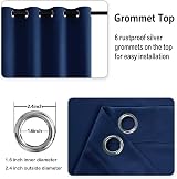 DWCN Dark Blue Eyelet Blackout Curtains 46W x 54L 2 Panels view 3