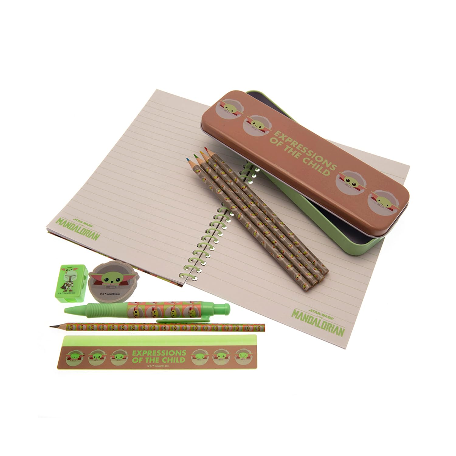 Pyramid International Star Wars: The Mandalorian A5 Lined Notebook and Bumper Stationery Set (Expressions of The Child Design) - Official Merchandise