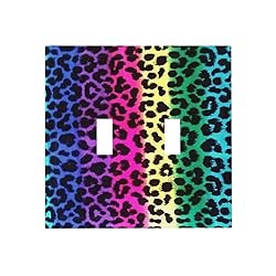 Funky Colorful Leopard Double Toggle Light Switch