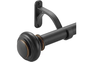 72-144 Inches Curtain Rods for Window, Vimayta 1 Inch Diameter Drapery Rod with Resin Finials, Ideal Adjustable Heavy Duty Si