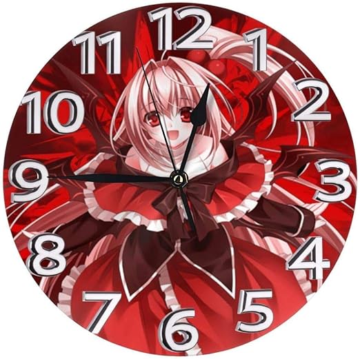 Amazon Co Jp N A フレームなしの円形の壁時計東方projectミュート掛け時計屋内壁の装飾デスクトップジュエリークリエイティブクロック直径25cm ホーム キッチン