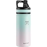Fanhaw 18 Oz Kids Insulated Water Bottle with Straw Lid – Stainless Steel Double Wall Vacuum, Leak-Proof, BPA-Free Water Bottles for School Boys & Girls(Green Pink)