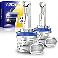 AUTOONE H8 H11 H16 LED Fog Light Bulbs or DRL, 6000K White Super Bright for Automotive Car Fog Lights Replacement, 50000 Hours Lifespan, Plug and Play, Pack of 2