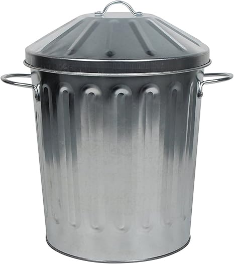 Mulleimer Aus Metall 15 Liter Kleine Mulltonne Kleine Aufbewahrungstonne Mit Deckel Eimer Silber Amazon De Kuche Haushalt