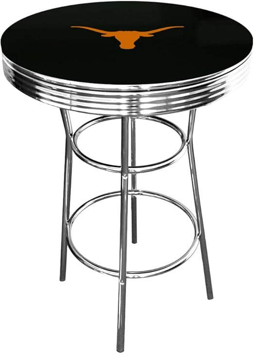 Amazon Com New Black Bar Table Features A Chrome Metal Finish