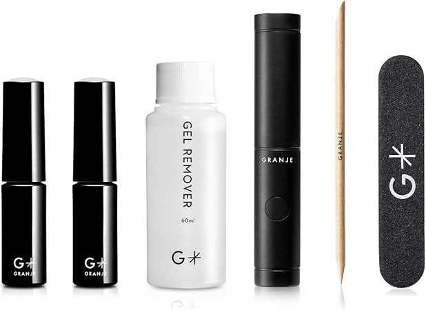 Amazon Granje グランジェ Gel Polish Set ジェルネイルキット セルフ 初心者 爪を削らない 完全硬化 コンパクト 充電式led 国産 Granje 硬化用uvライト 通販